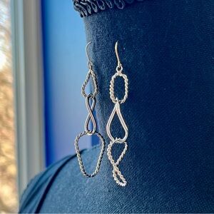 Mixed Texture Triple Loop Drop Earrings